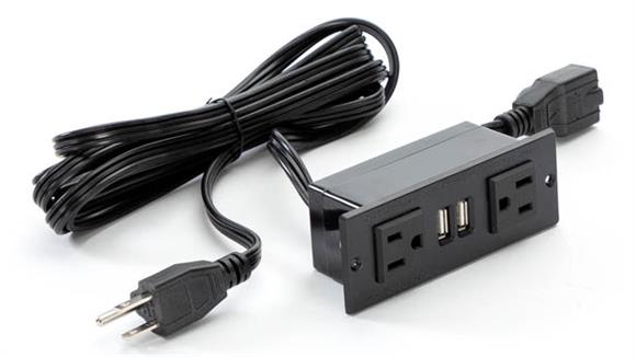 Desk Parts & Accessories Safco Office Furniture Power Module with 2 Power and 2 USB Outlets, 1 Daisy Chain