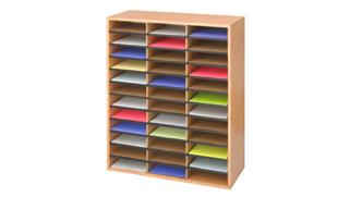 Magazine & Literature Storage Safco Office Furniture 36 Compartment Wood Literature Organizer
