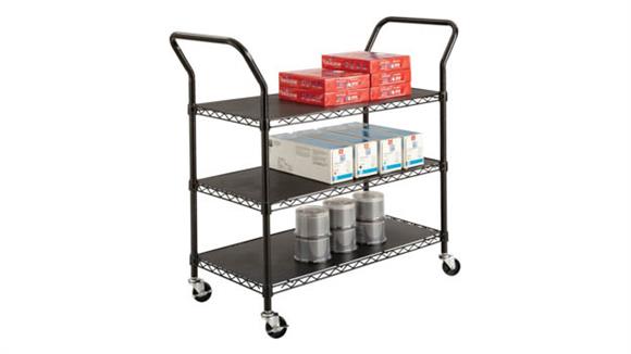 Utility Carts Safco Office Furniture Wire Utility Cart - 3 Shelves