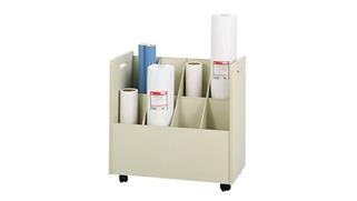 Media Storage Safco Office Furniture Mobile Roll File, 8 Compartment