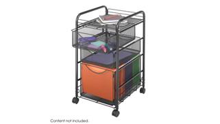 Mobile File Cabinets Safco Office Furniture Onyx™ Mesh File Cart with 1 File Drawer and 2 Small Drawers