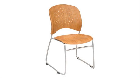 Stacking Chairs Safco Office Furniture Guest Chair Round Plastic Wood Back (Qty. 2)