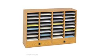 Magazine & Literature Storage Safco Office Furniture Wood 32 Compartment 2 Drawer Literature Organizer