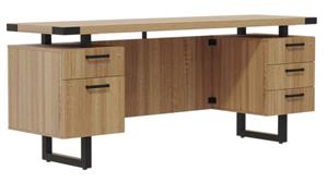 Office Credenzas Safco Office Furniture 72in W x 20in D Credenza, BBB/BF Pedestals