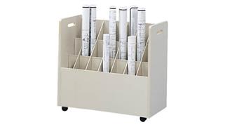 Media Storage Safco Office Furniture Mobile Roll File, 21 Compartment