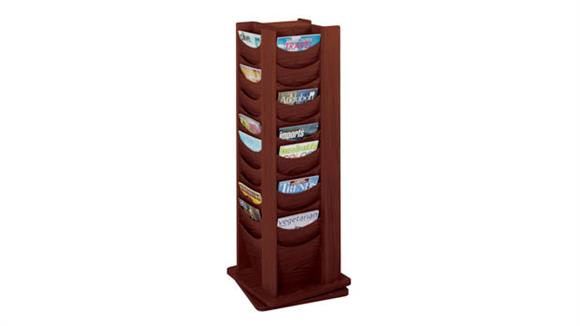 Magazine & Literature Storage Safco Office Furniture 48 Pocket Solid Wood Rotating Display Rack