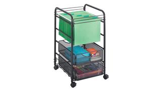 Mobile File Cabinets Safco Office Furniture Onyx™ Mesh Open File with 2 Drawers