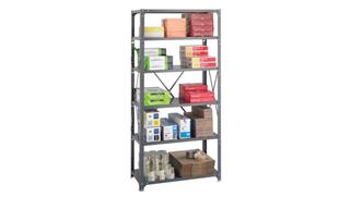 Shelving Safco Office Furniture 36in W x 18in D x 75in H Commercial 6 Shelf Unit