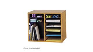 Desk Organizers Safco Office Furniture Wood Adjustable Literature Organizer - 12 Compartment