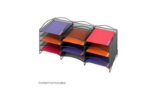 Desk Organizers Safco Office Furniture Onyx™ 12 Compartment Mesh Literature Organizer