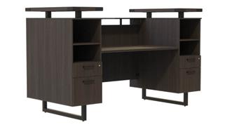 Reception Desks Safco Office Furniture 78" W Reception Desk with Glass Countertop