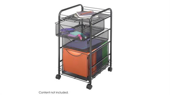 Onyx™ Mesh File Cart with 1 File Drawer and 2 Small Drawers
