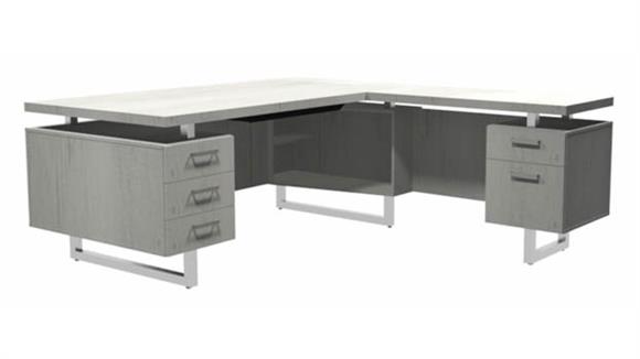 72in x 78in L-Shaped Desk, BBB/BF Pedestals