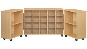 Storage Cubes & Cubbies Stevens Industries Preschool Tri Fold and Roll Sectional Storage with Trays