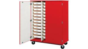 Storage Cabinets Stevens Industries 66" Tall Open Storage with Locking Doors and Slide Out Trays