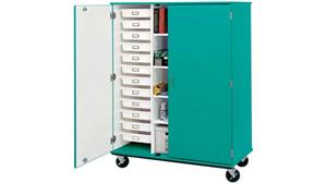 Storage Cabinets Stevens Industries 67" Tall Locking Closed Door Storage with shelves and Pull Out Trays