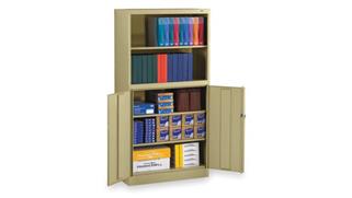 Storage Cabinets Tennsco 72in H Welded Storage Cabinet/Bookcase Combo Unit