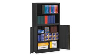 Storage Cabinets Tennsco 72"H Welded Storage Cabinet/Bookcase Combo Unit
