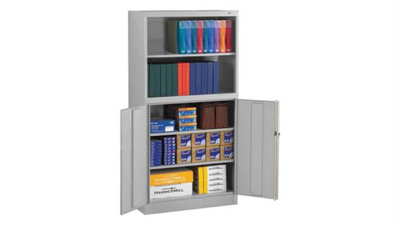 72in H Welded Storage Cabinet/Bookcase Combo Unit