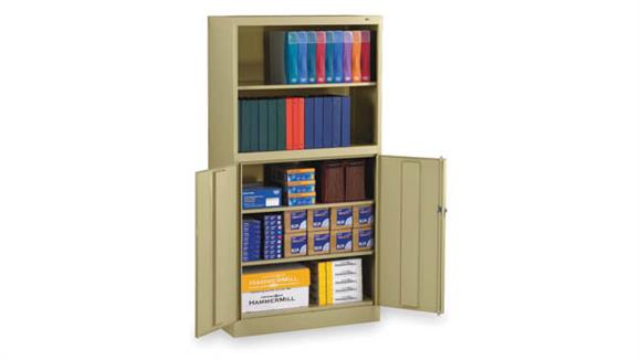 72in H Welded Storage Cabinet/Bookcase Combo Unit