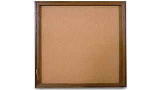 Bulletin & Display Boards United Visual 36" x 36" Oak Indoor Enclosed Corkboard