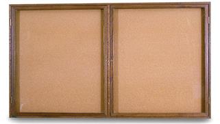 Bulletin & Display Boards United Visual 72" x 36" Oak Indoor Enclosed Corkboard