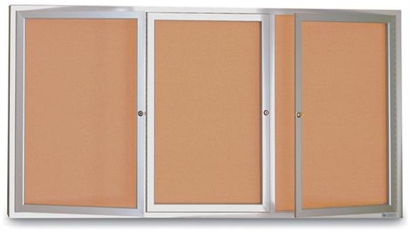 96in x 48in 3 Door in Door Enclosed Corkboard