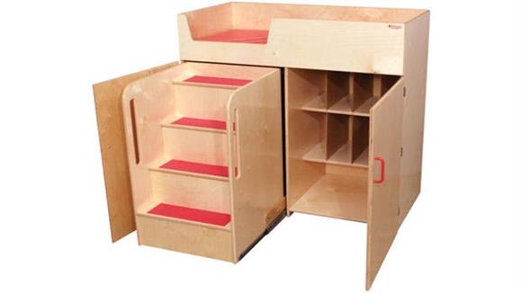 Changing Tables Wood Designs Deluxe Infant Care Center with Stairs