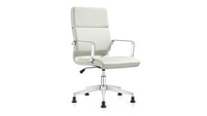 Office Chairs Woodstock Leather Swivel Side Chair with Glides