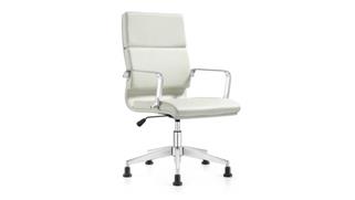 Office Chairs Woodstock Leather Swivel Side Chair with Glides