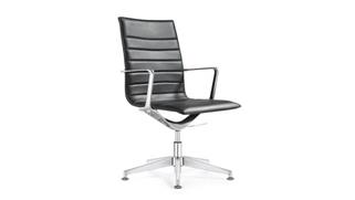 Side & Guest Chairs Woodstock Leather Side Swivel Chair with Glides