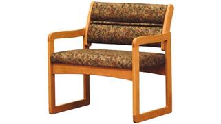 Side & Guest Chairs Wooden Mallet Sled Base Chair with Arms Designer Fabric
