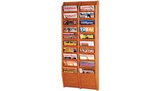 Magazine & Literature Storage Wooden Mallet 20 Pocket Oak Magazine Wall Rack