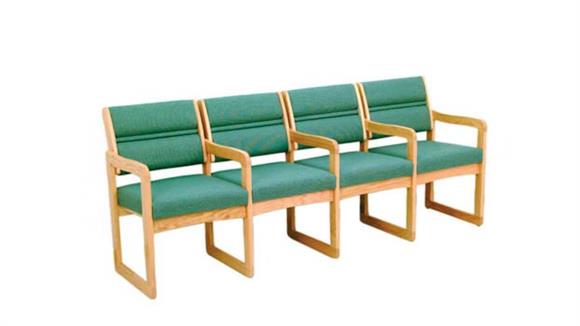 Quadruple Sled Base Chair with Arms