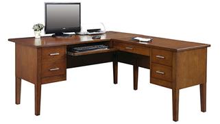 L Shaped Desks Wilshire Furniture 62in W L-Shaped Executive Desk