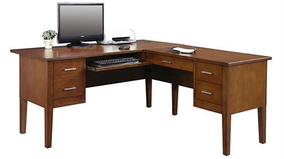 L Shaped Desks Wilshire Furniture 62" W L-Shaped Executive Desk