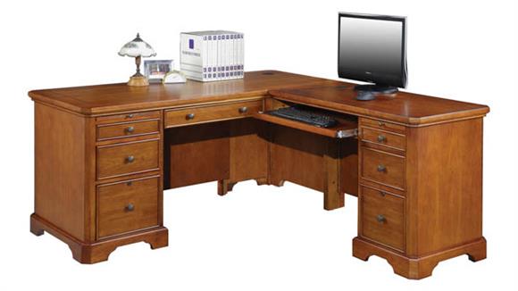 L Shaped Desks Wilshire Furniture 66" W L-Shaped Executive Desk