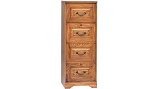 File Cabinets Vertical Wilshire Furniture 18.5" W x 22" D x 53"H  Solid Wood 4 Drawer Vertical File