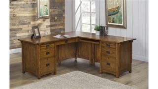 L Shaped Desks Wilshire Furniture 72" W L-Shaped Executive Desk