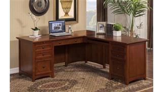 L Shaped Desks Wilshire Furniture 72" W L-Shaped Executive Desk