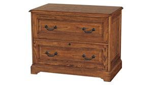 File Cabinets Lateral Wilshire Furniture 38in W x 22in D x 30in H  Solid Wood 2 Drawer Lateral File