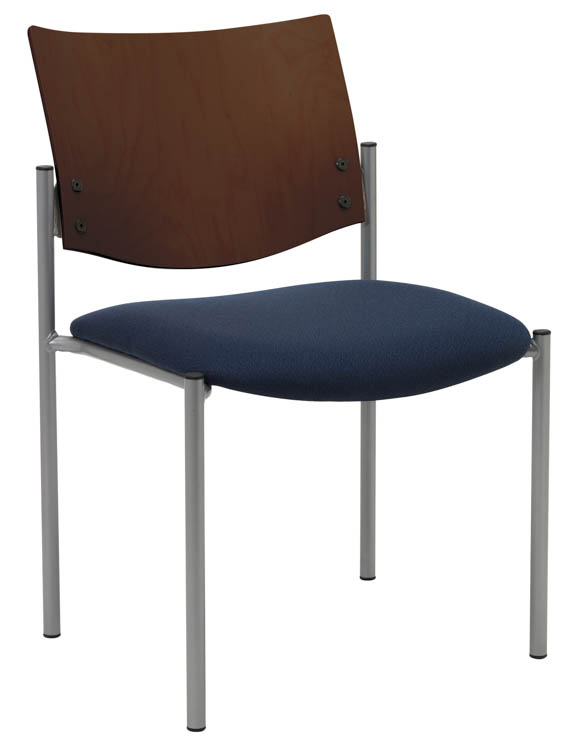 Side / Guest Chair, Armless with Wood Back by KFI Seating