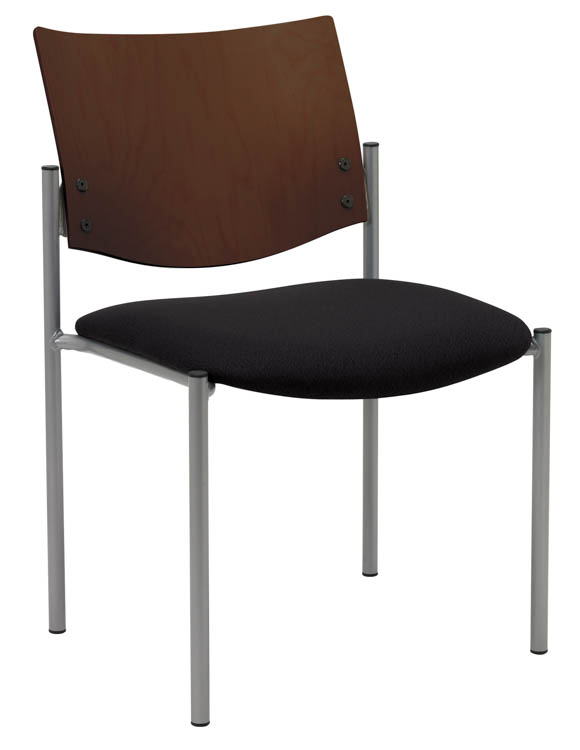 Side / Guest Chair, Armless with Wood Back by KFI Seating