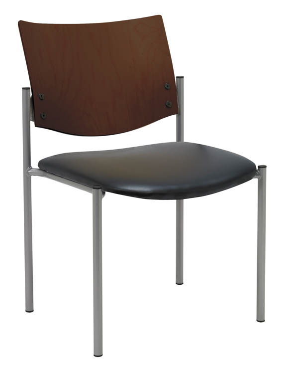 Side / Guest Chair, Armless with Wood Back by KFI Seating