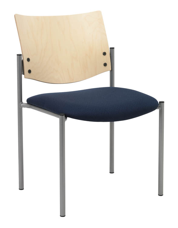 Side / Guest Chair, Armless with Wood Back by KFI Seating