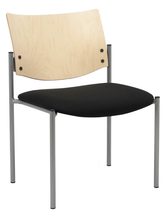Side / Guest Chair, Armless with Wood Back by KFI Seating