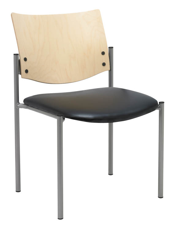 Side / Guest Chair, Armless with Wood Back by KFI Seating