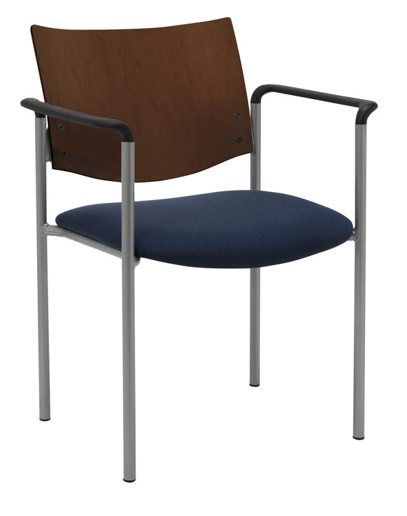 Side / Guest Chair, with Arms and Wood Back by KFI Seating