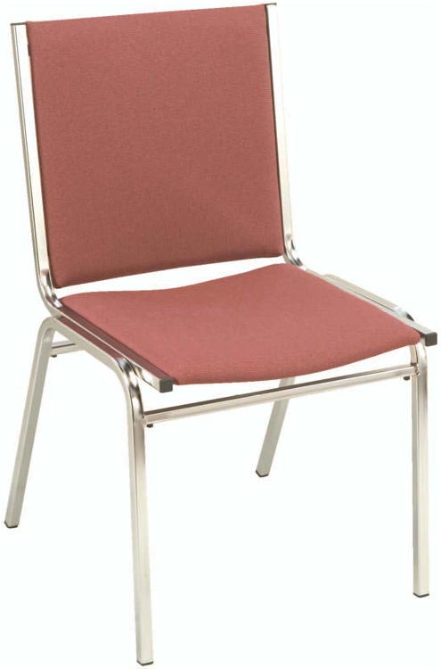 Armless Fabric Stack Chair with Chrome Frame by KFI Seating