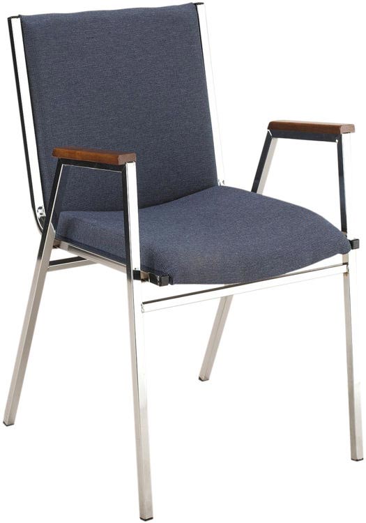 Fabric Stack Chair with Arms and Chrome Frame by KFI Seating